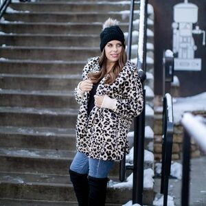 Leopard Print Faux Fur Coat